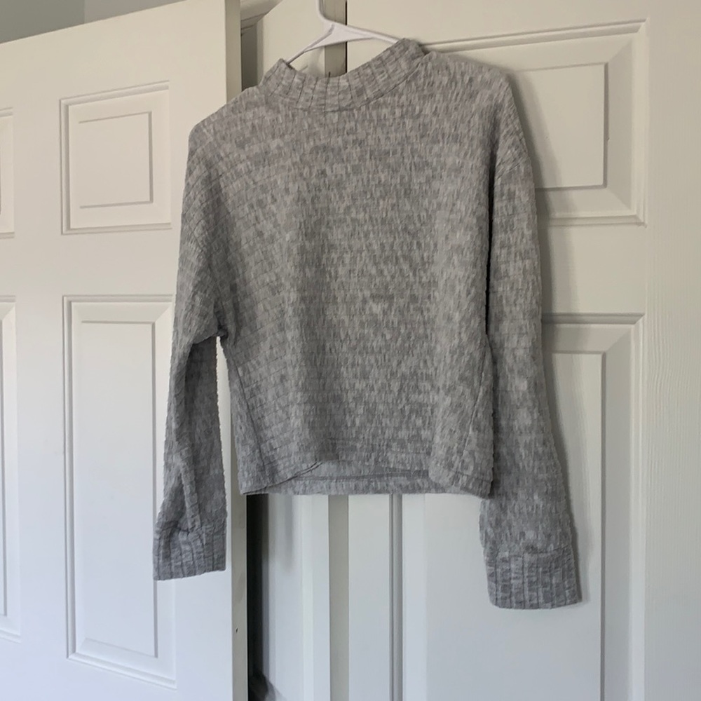 Light gray mock turtleneck sweater